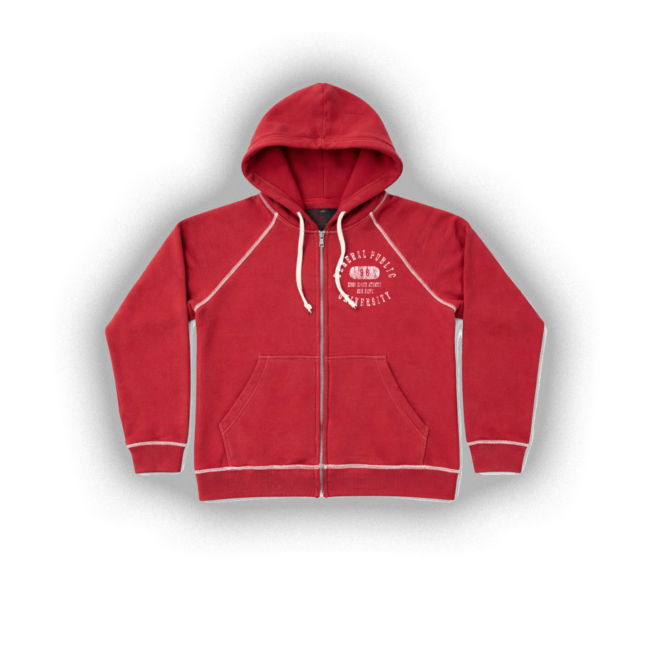 UNIVERSITY CROSS STITCH ZIPUP “RED” – shopgeneralpublic
