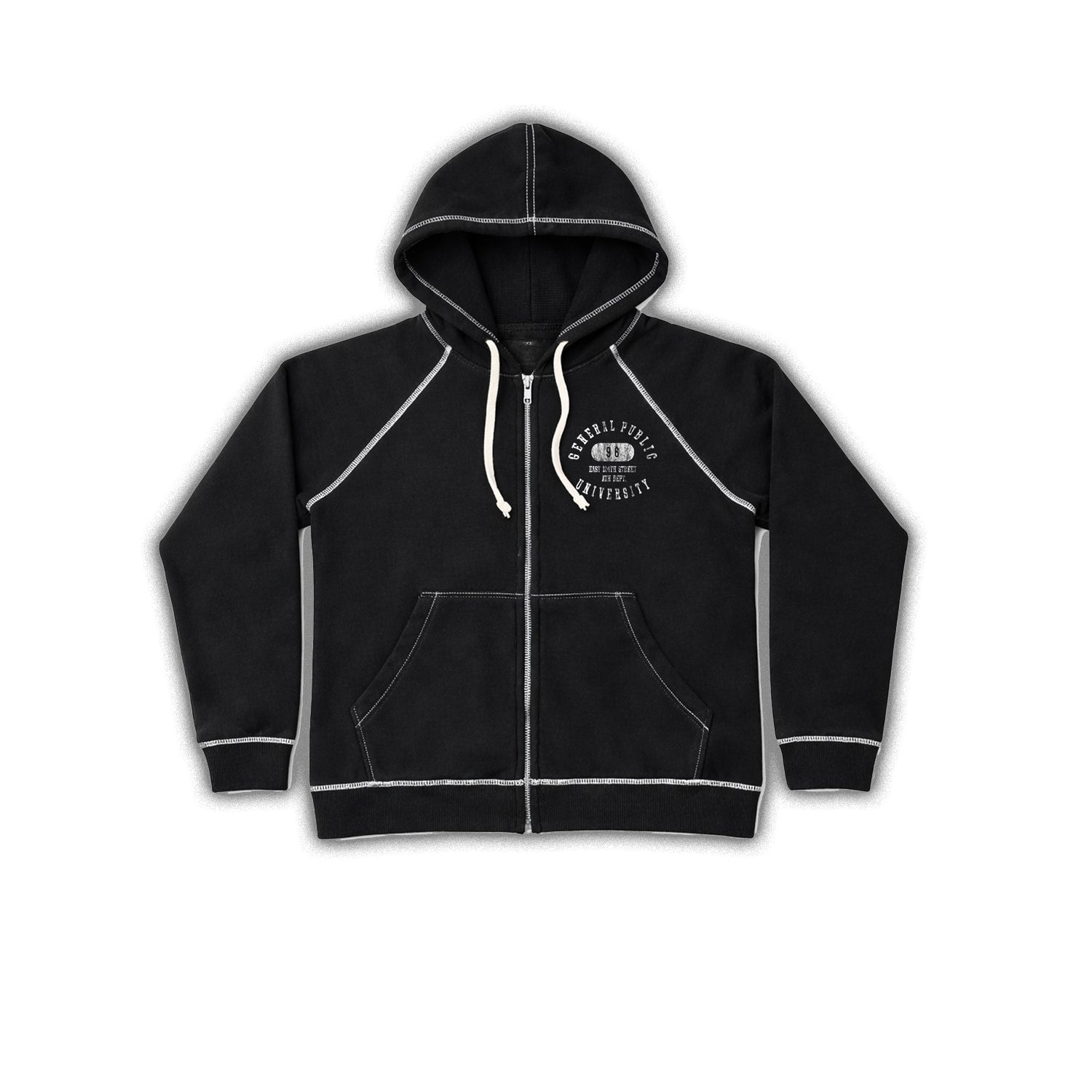 UNIVERSITY CROSS STITCH ZIPUP “BLACK” – shopgeneralpublic