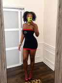 TUBE DRESS “NAVY/RED”