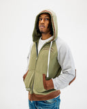 VARSITY ZIP UP “GREY/GREEN”