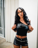 H.A. SHOULDER CROP TEE