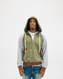 VARSITY ZIP UP “GREY/GREEN”